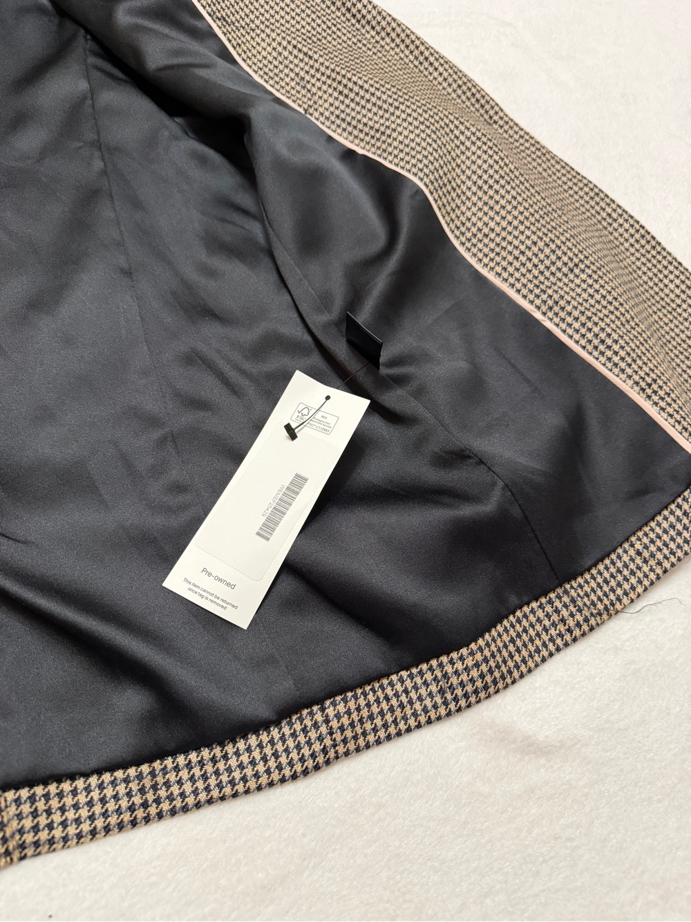 Emerson Fry sz 6 Dinner Jacket Blazer Houndstooth Linen - Picture 10 of 11